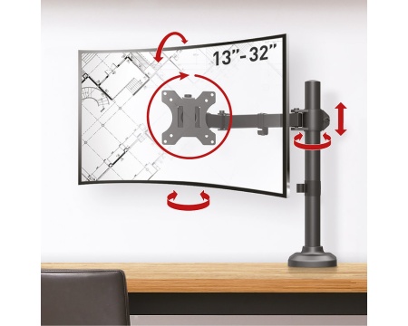 Flat/curved monitor desk mount BARKAN M121T (13"-34")